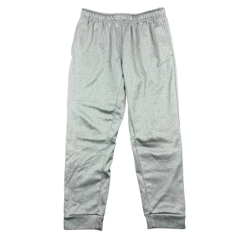 Nike Jogger Sweatpants Men's Large Gray Therma Fit Workout Gym Swoosh Active